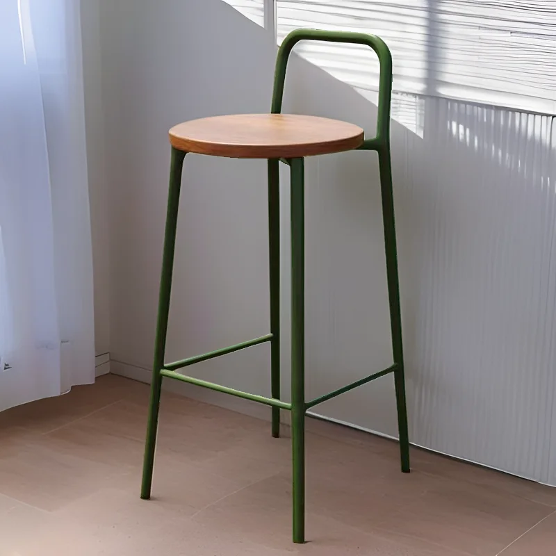 Banco de bar comercial para cozinha, cadeira com folga traseira, café da manhã, barato, nórdico, moderno, verde, móveis de alta qualidade