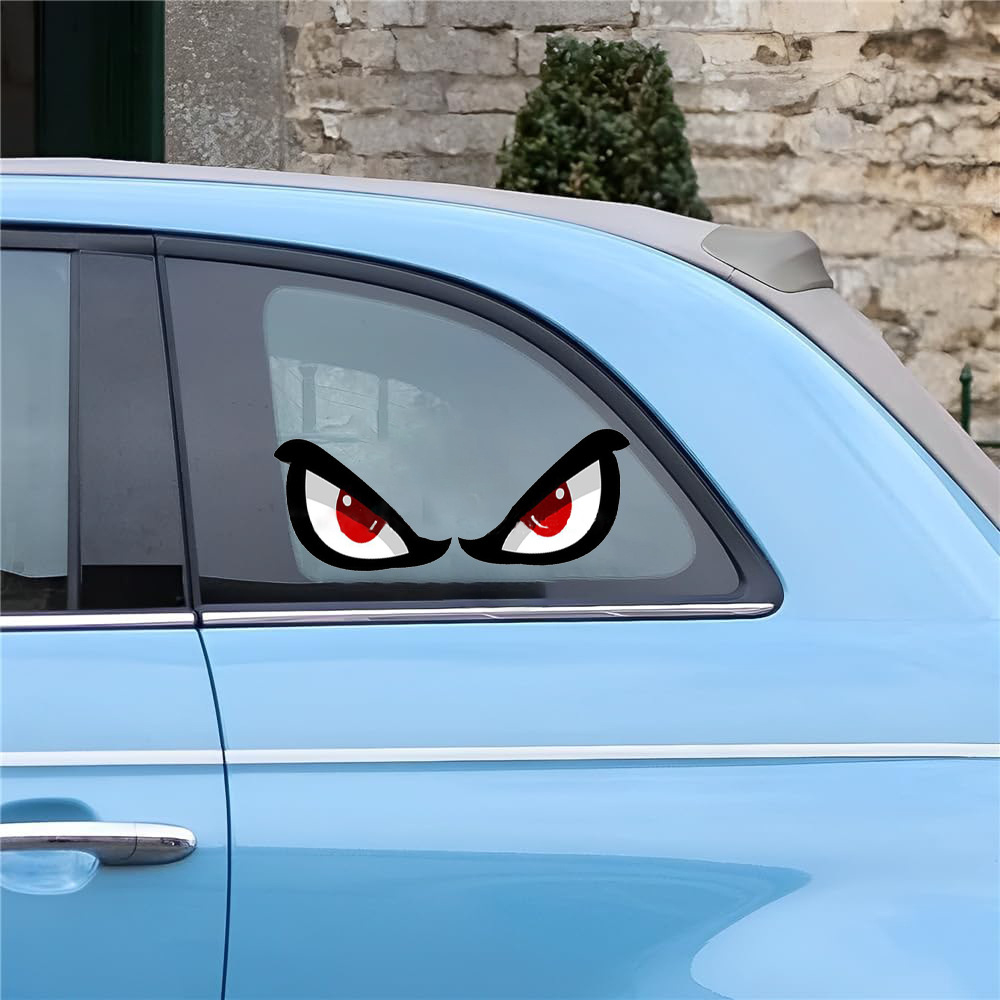 3D Simulation Shark Pattern Sticker Eye Rearview Mirror Car Reflective Sticker Motorcycle Sticker