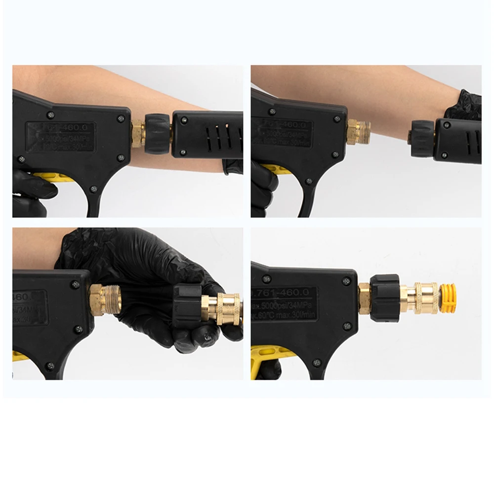 M22 14 to 3/8 and 1/4 Inch High Pressure Washer Converter Internal and External Threads Connect To High Pressure Hose Water Gun