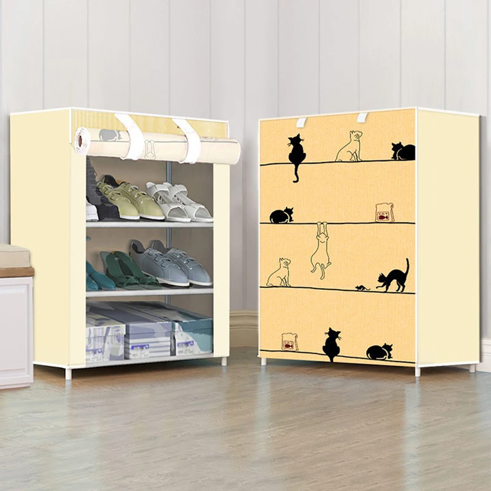 Shoe Cabinet Dustproof Fabric Organizer Multilayer Shoe Rack Nonwovens Household Simple Storage Economic Type Shoe Rack Cabinet