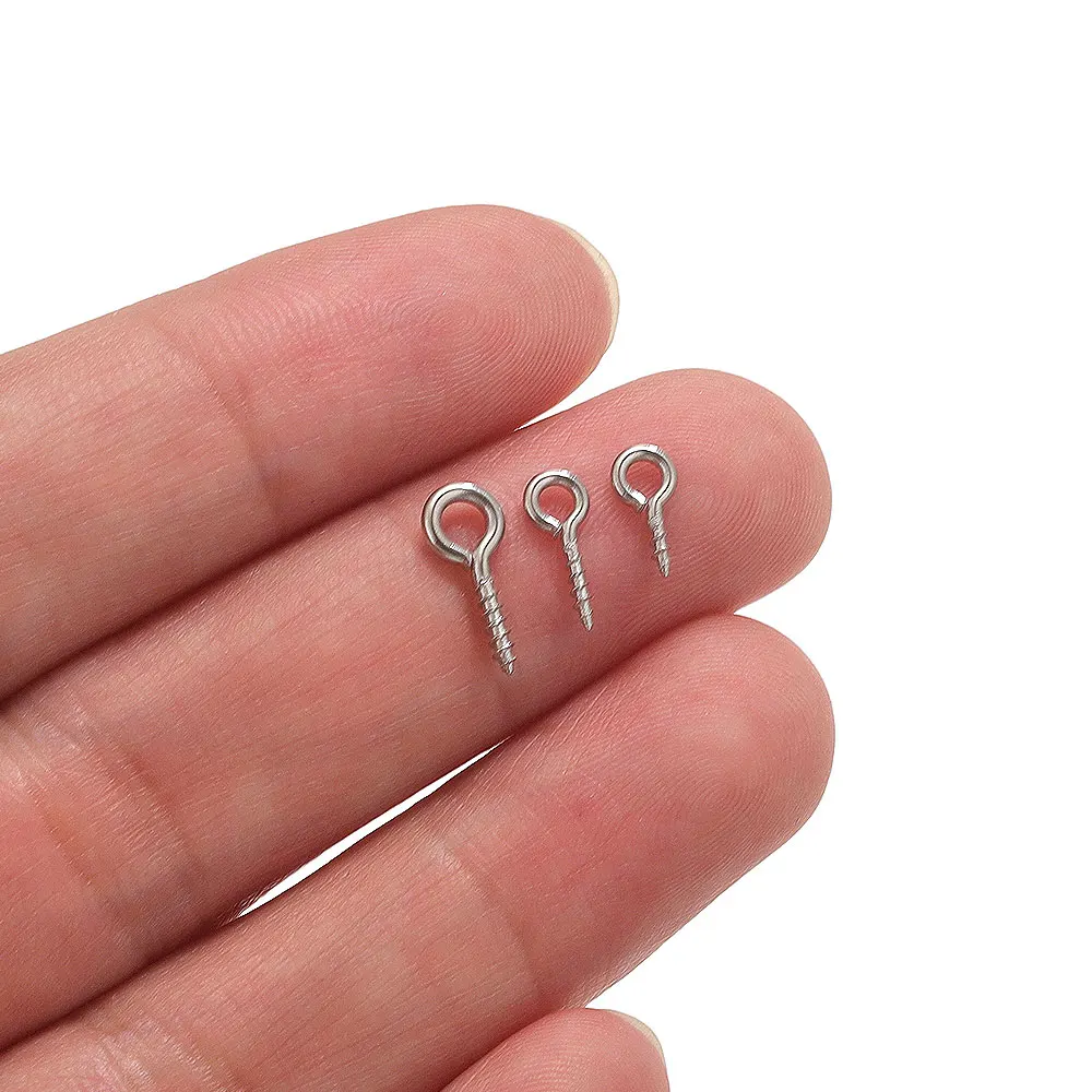100pcs สแตนเลสสตีล Tiny MINI Eye Pins สําหรับเครื่องประดับทํา DIY จี้ Handmade ผลการค้นหาเครื่องประดับสกรูตาตะขอเกลียว