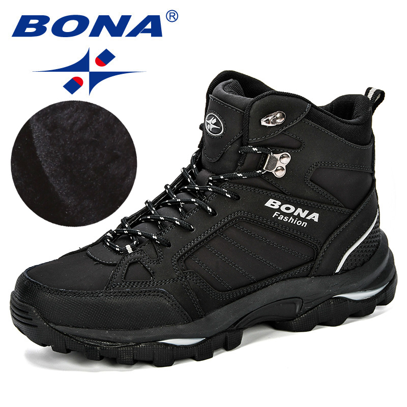 BONA 2023 nuevos diseñadores botas altas de gamuza de invierno botas de nieve de felpa cálidas para hombre botas de senderismo antideslizantes de alta calidad Mansculino