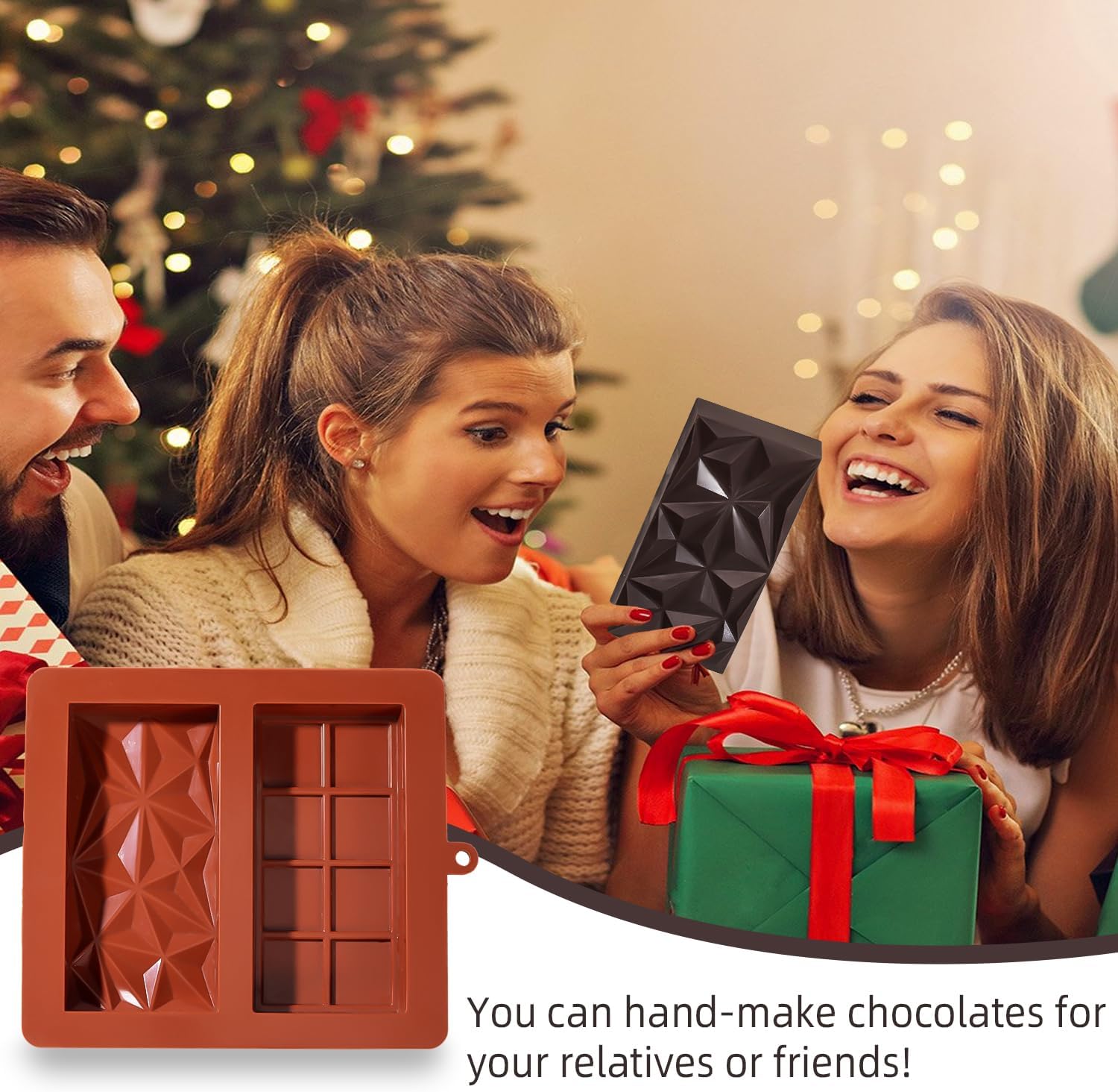 dubai chocolate mold bar pistachio chocolate bar silicone thick mold for filling bars, largecandy bar mold for filling