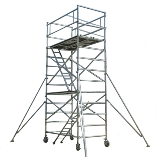 Easy Install Aluminum Scaffolding Mobile Tower Double Width Frame Ladder