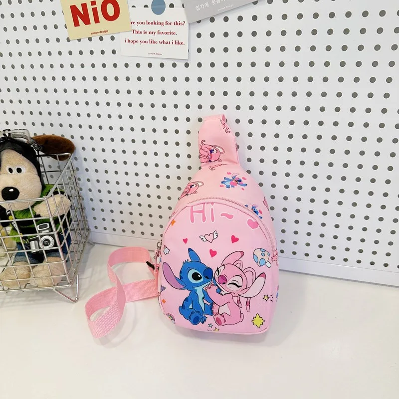 Cartoon Mini Stitch & Angel Sling Chest Bag Anime Borsa a tracolla Borsa a tracolla Portamonete Regalo per la festa di Natale di Halloween