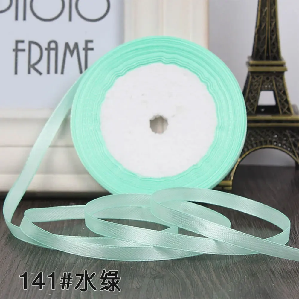 22 เมตร (25 หลา) ผ้าไหมซาตินริบบิ้น 1/4 "(6 มม.) party งานแต่งงานหน้าแรกตกแต่งห่อของขวัญคริสต์มาสปีใหม่ DIY วัสดุ