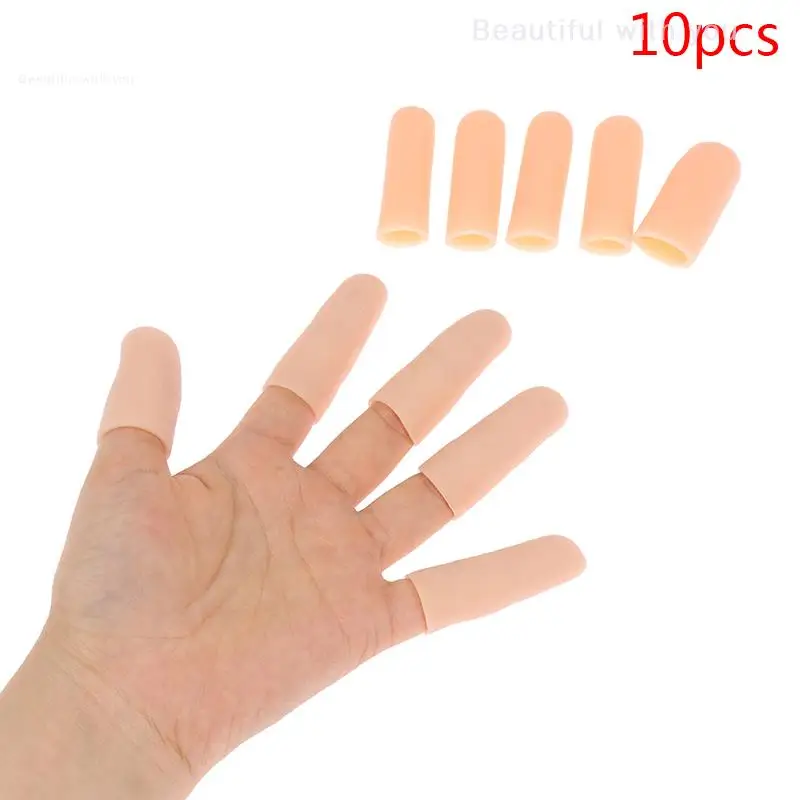 실리콘 젤 튜브 손 붕대, 손가락 보호대, 통증 완화 엄지 캡, 세트당 10 개