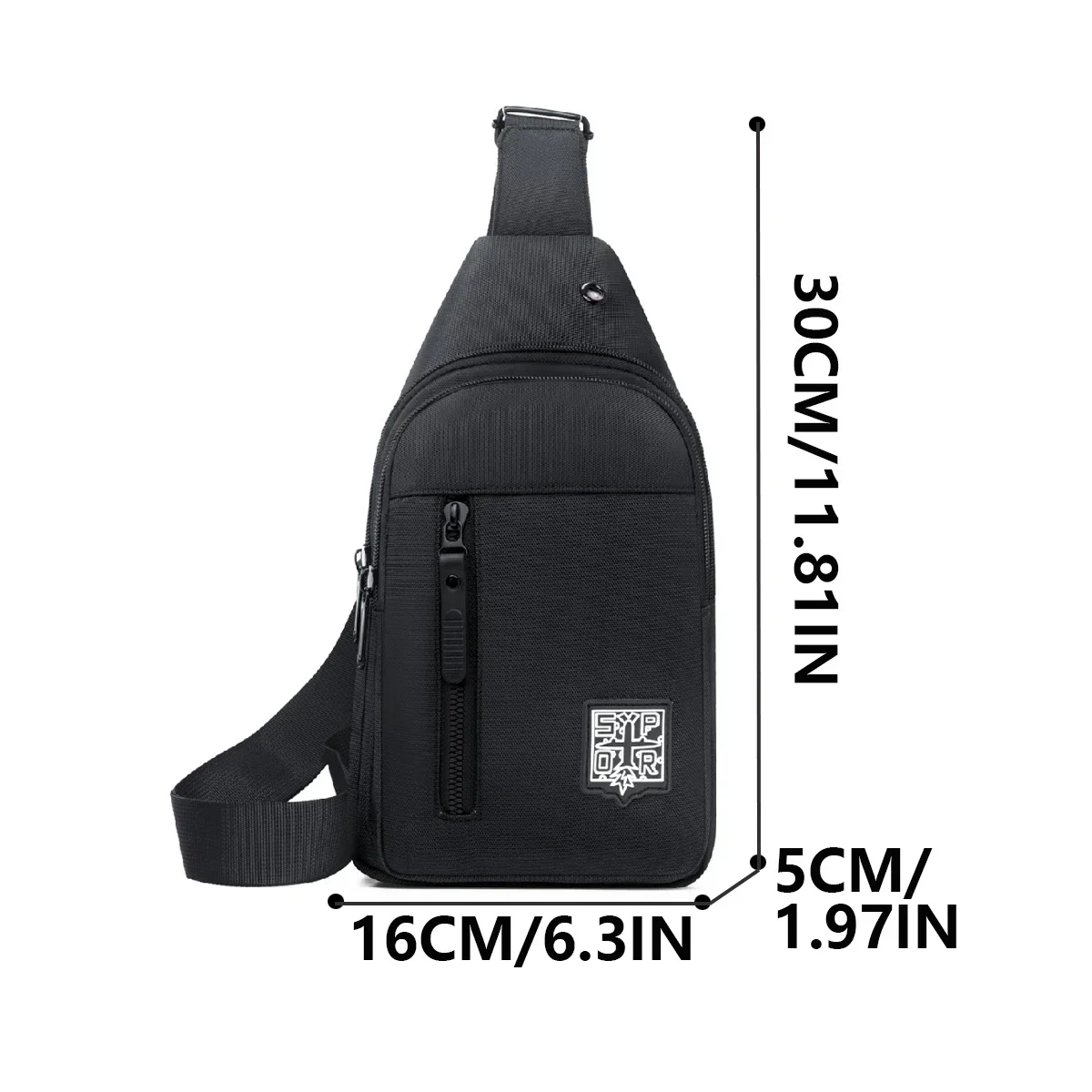 Solid color oxford fabric multi-pocket chest bag, casual sports slash waist chest bag for going out and daily commuting