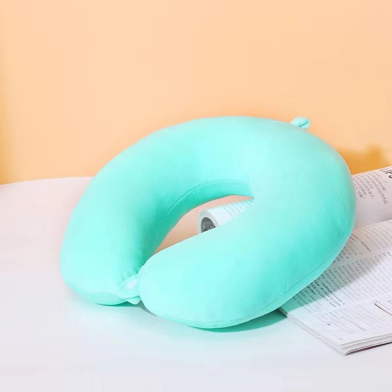 Almohada Simple de moda de felpa en forma de U, almohada para el cuello de viaje para conducir, almohada para la siesta, cómoda fatiga para aliviar