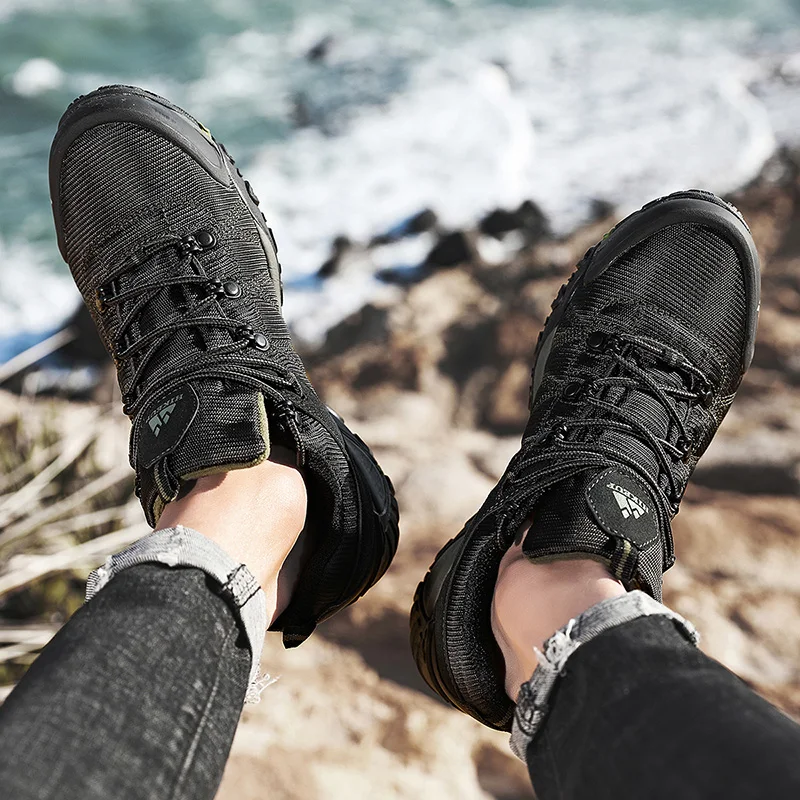 HIKEUP Rutschfeste Herren-Wanderschuhe, atmungsaktiv, verschleißfest, spritzwassergeschützt, Klettern, Herren-Sneaker, Tourismus, Bergschuhe