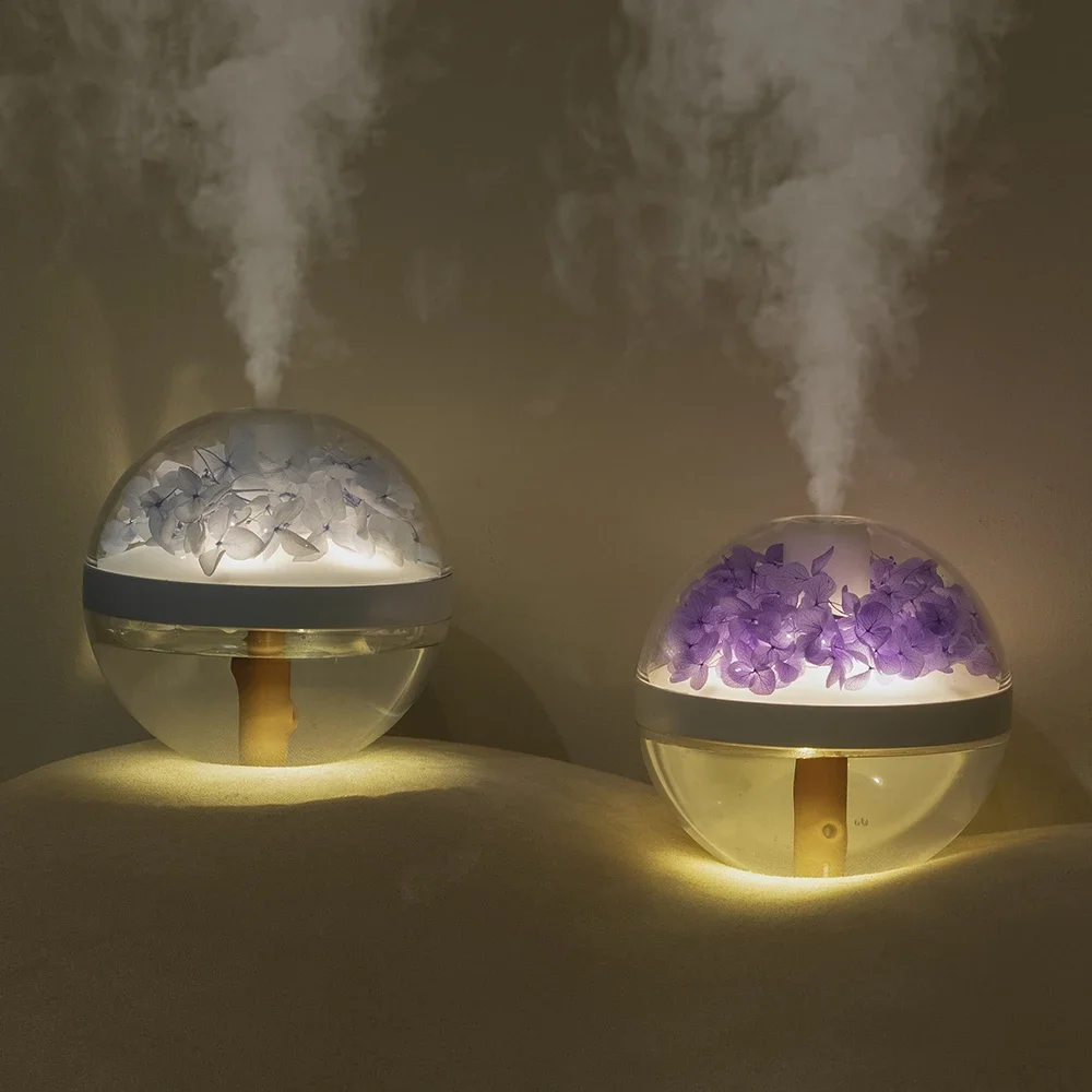 270ML Air Humidifier USB Rechargeable 800mAh Home Hydration Humidifier Colour LED Light Mist Maker Flower Humidificador