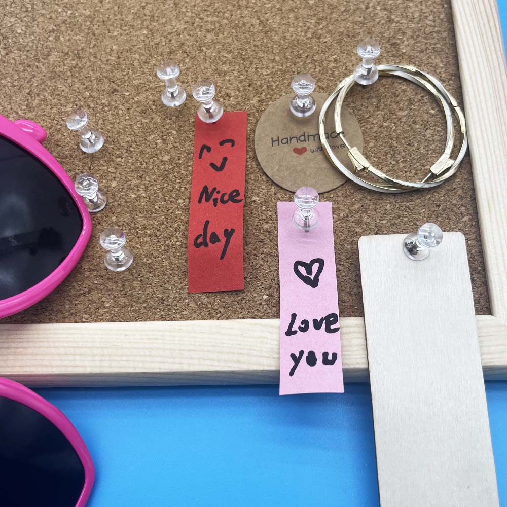 20/50/100pcs  Push Pins Transparent Thumb Tacks With Plastic Box Home Office School Craft Projects Cork Board Photo Wall Bulleti