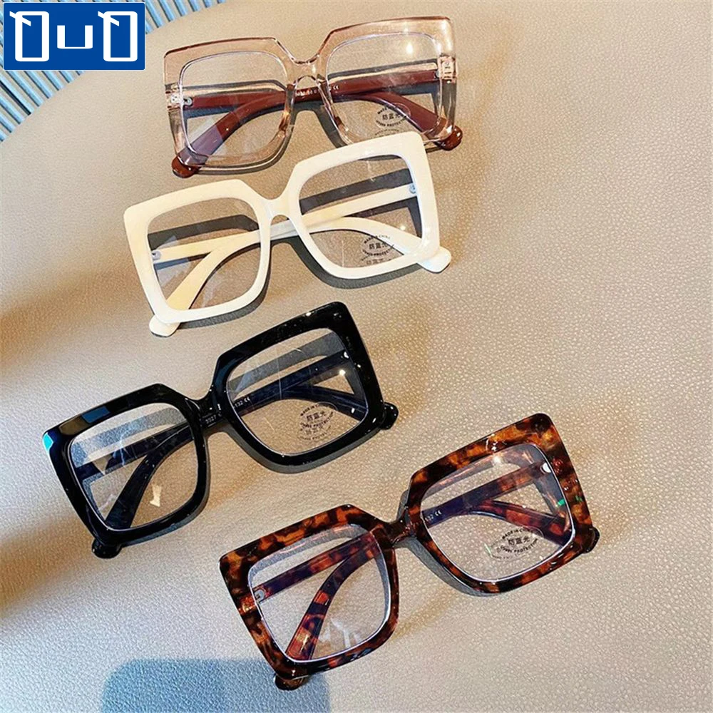 Gafas cuadradas grandes Anti luz azul para mujer, gafas de computadora, gafas ópticas transparentes, nueva tendencia