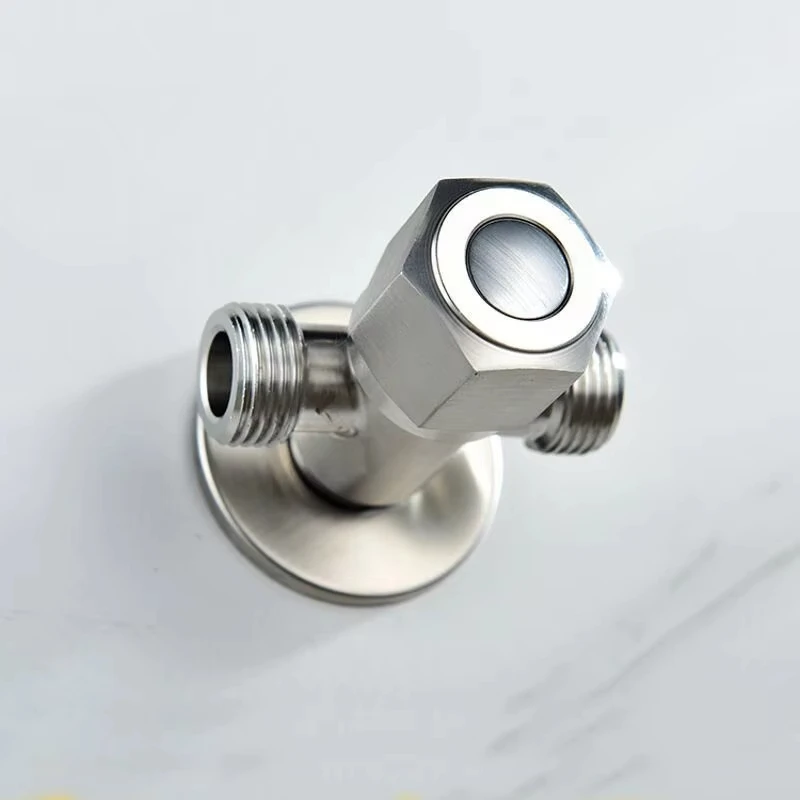 ステンレス製バスルームトライアングルバルブ,2方向,クイックオープニング,蛇口アクセサリー,g1,2スレッド,給水口