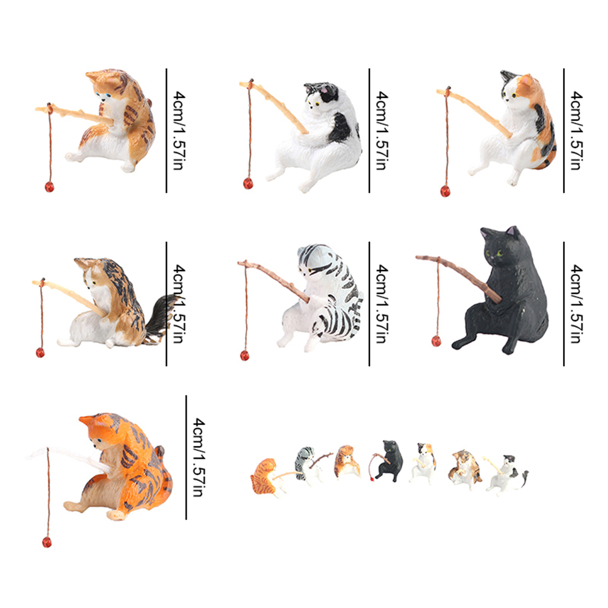 Décoration de pêche chaton, poisson de chaton, décoration de poisson précieux, décoration de chaton de pêche intensifié