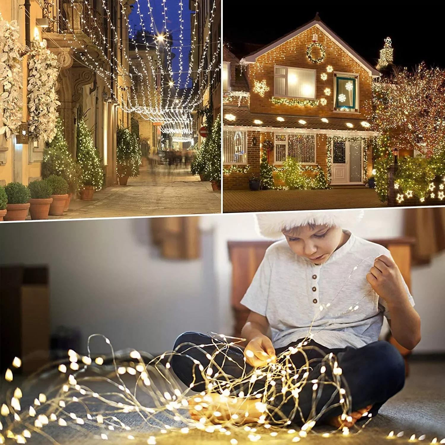 Outdoor Solar String Light LED Fairy Garland Copper Wire Light Garden Yard Party Christmas Decoration Lamp 8 Mode