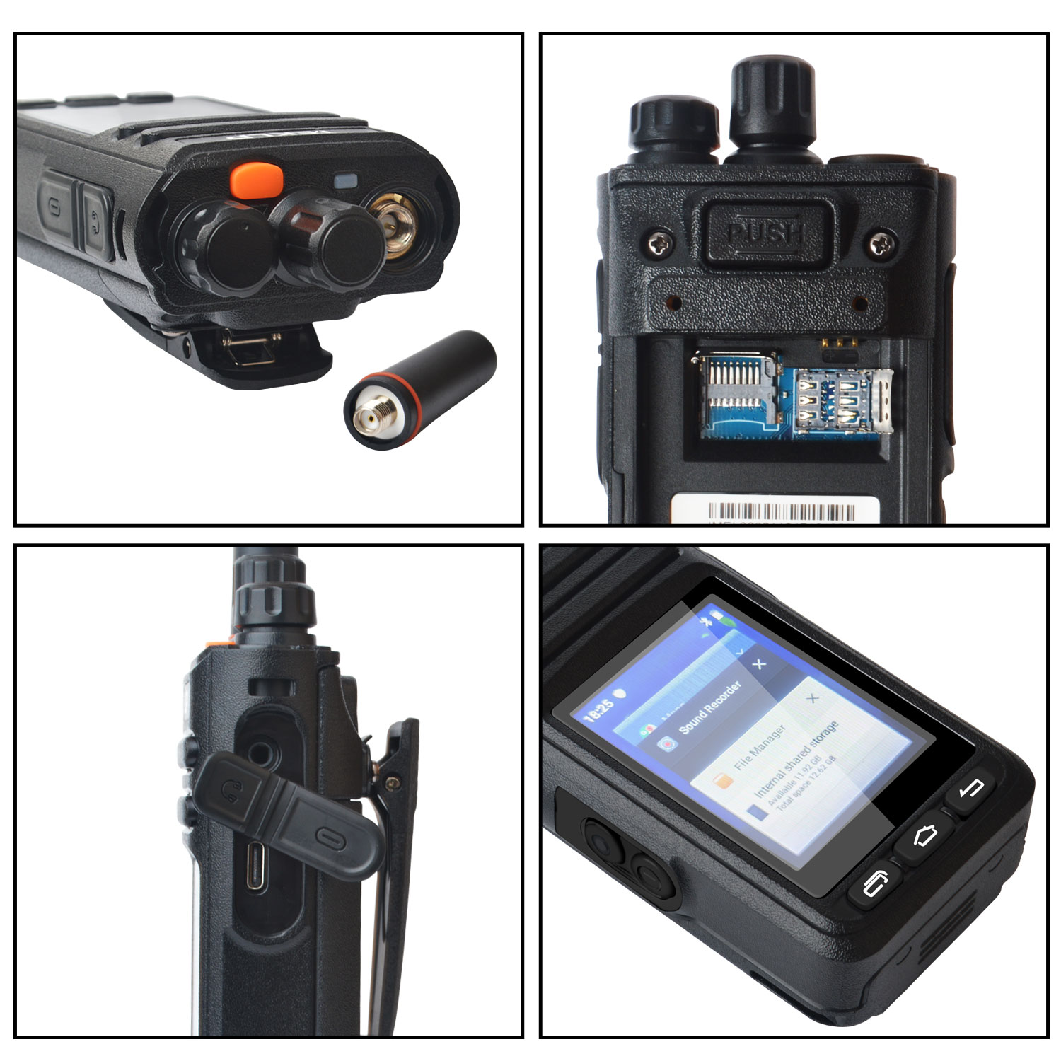 HIROYASU-walkie-talkie HI-B8, WIFI, 2G, 3G, 4G, LTE, Zello PoC, FM, 2GB + 16GB, pantalla táctil de 2,4 pulgadas, Android 9,0, llamadas telefónicas, GPS, grabación de voz