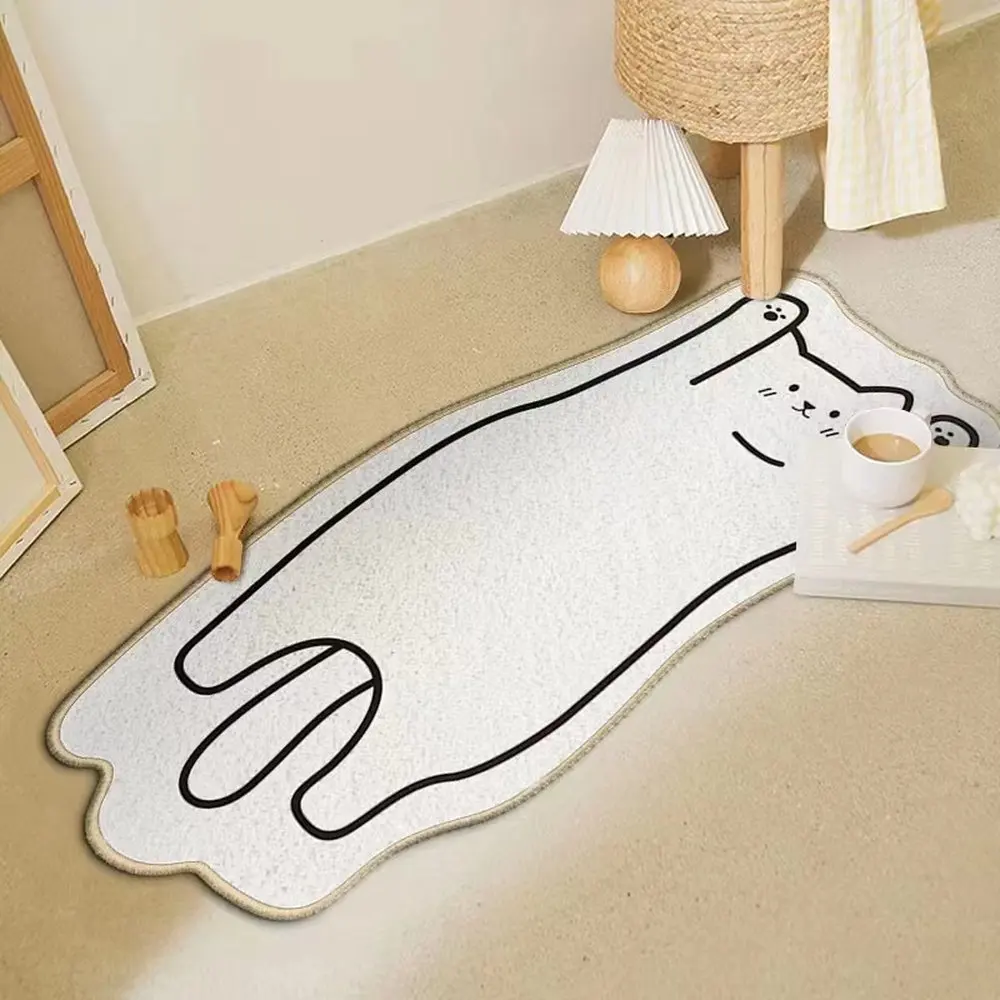 VIKAMA Modern Flannel Mats for Door and Bathroom: Aesthetically Appealing, Easy to Clean, Enable Dry - wet Separation and User -