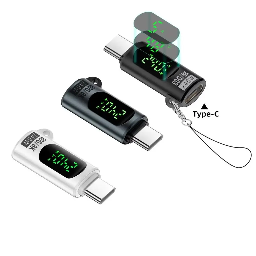 Светодиодный дисплей Адаптер OTG типа C USB-адаптер PD240W Тип C OTG Алюминиевый сплав 80 Гбит/с Конвертер USB-C для мобильных/ноутбуков
