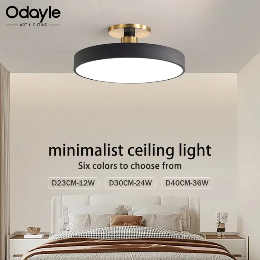 Nordic LED Ceiling Light Modern Circular Macaron Home Decoration Light Living Room Bedroom Balcony Study Room Indoor Lighting