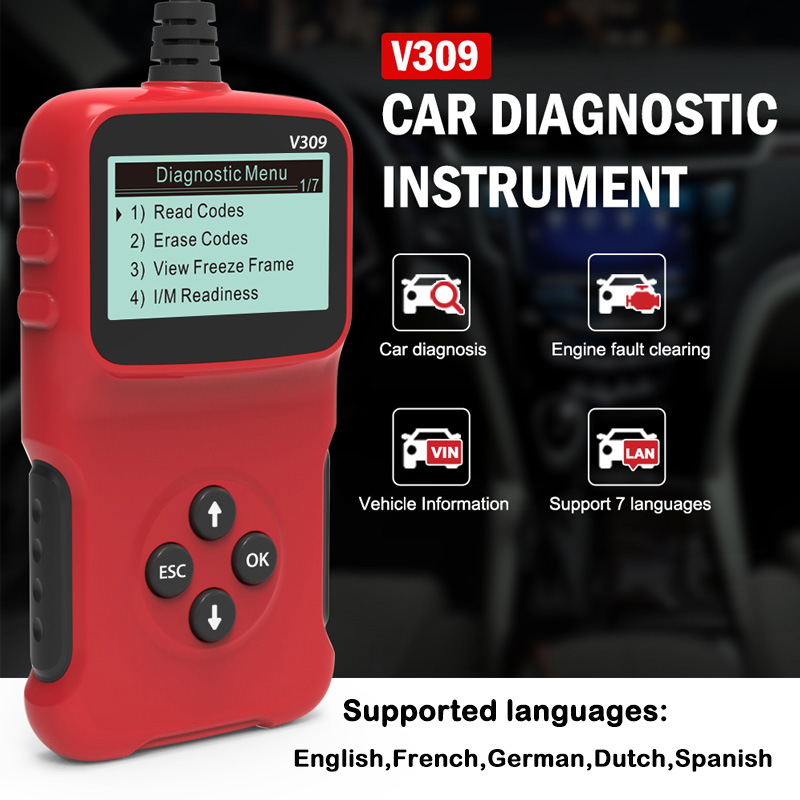 เครื่องสแกน OBD2 V520 V309ใหม่ระบบเครื่องยนต์รถแบบมืออาชีพเครื่องอ่านรหัสค้นหา DTC สำหรับยานยนต์เครื่องมือวินิจฉัยรถยนต์