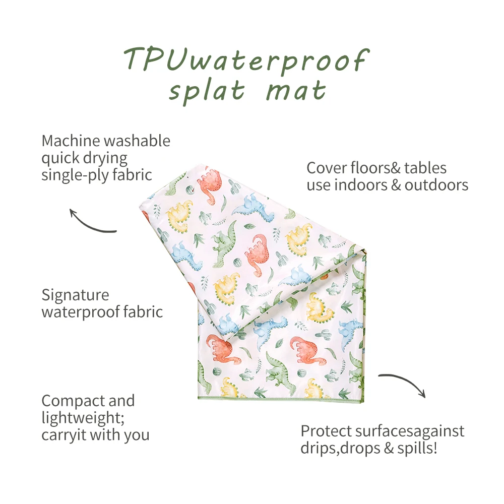 Elinfant 1 PC เก้าอี้สูงเด็ก Splat MAT แบบพกพาเก้าอี้รับประทานอาหารเด็ก MAT กันน้ํารั่วไหล MAT Anti-SLIP Protector Splash MAT