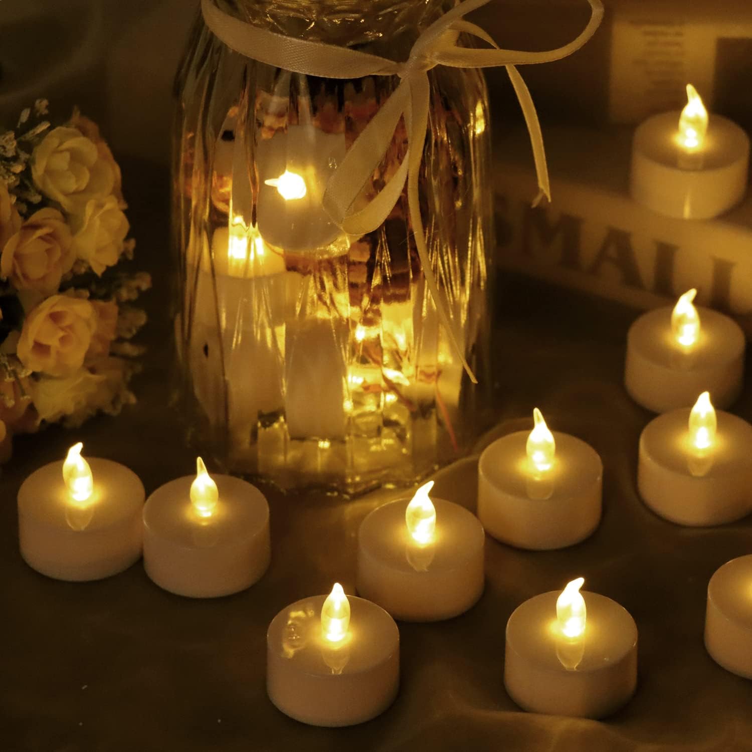 LED Candles 48/24/12 Pack Battery Operated Candles Batteries Lights Candles to Create Warm Ambiance Naturally Flickering Bright