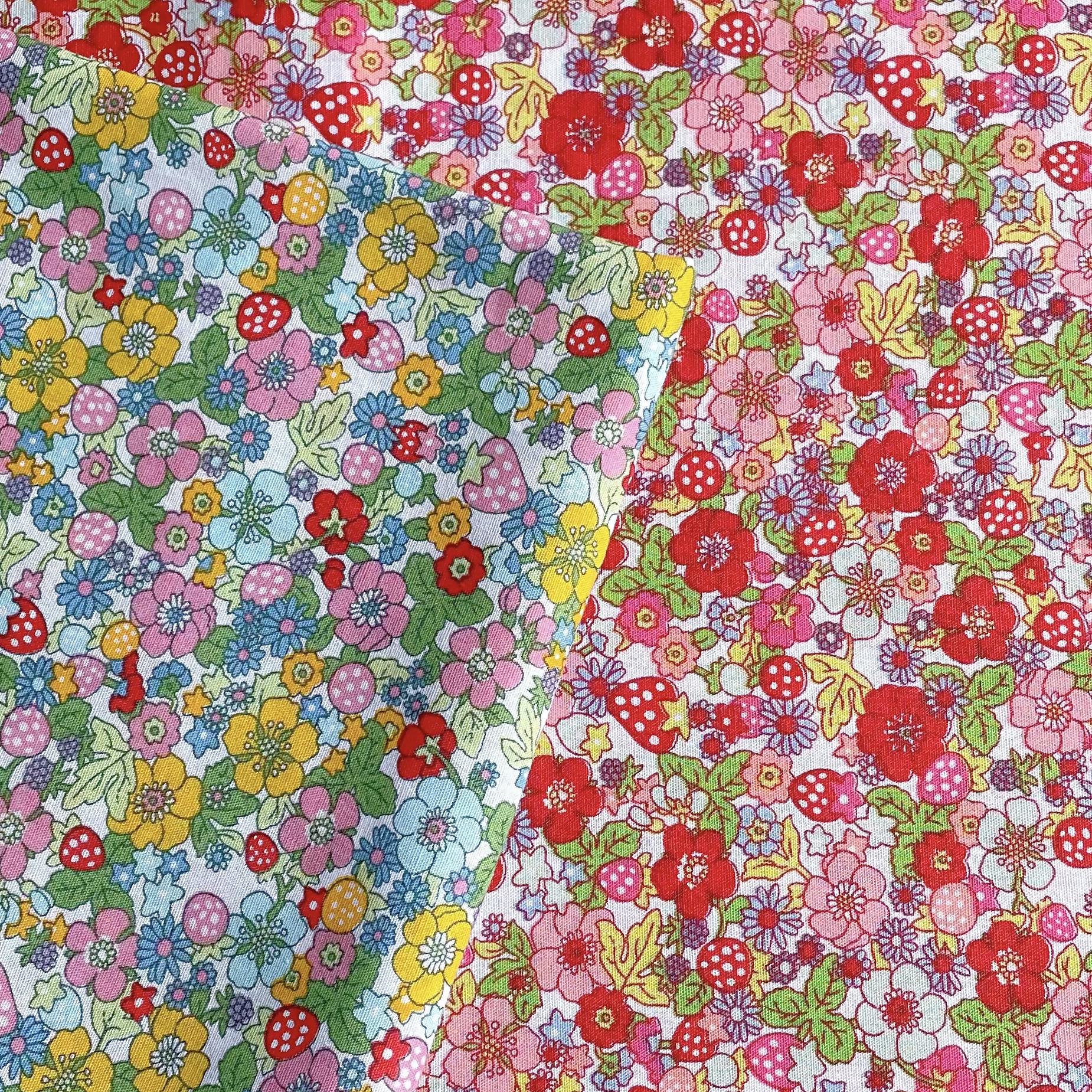 Tecido de morango liberdade com impressão digital, Design original para pano de costura e vestidos, saia e crianças, Fruit Grove, 100% algodão, 40S