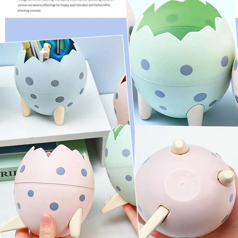 ไข่ไดโนเสาร์น่ารักที่ถอดออกได้ผู้ถือปากกาดินสอหม้อคอนเทนเนอร์เครื่องเขียน Office Desktop กล่องเก็บเครื่องประดับเด็กของขวัญ