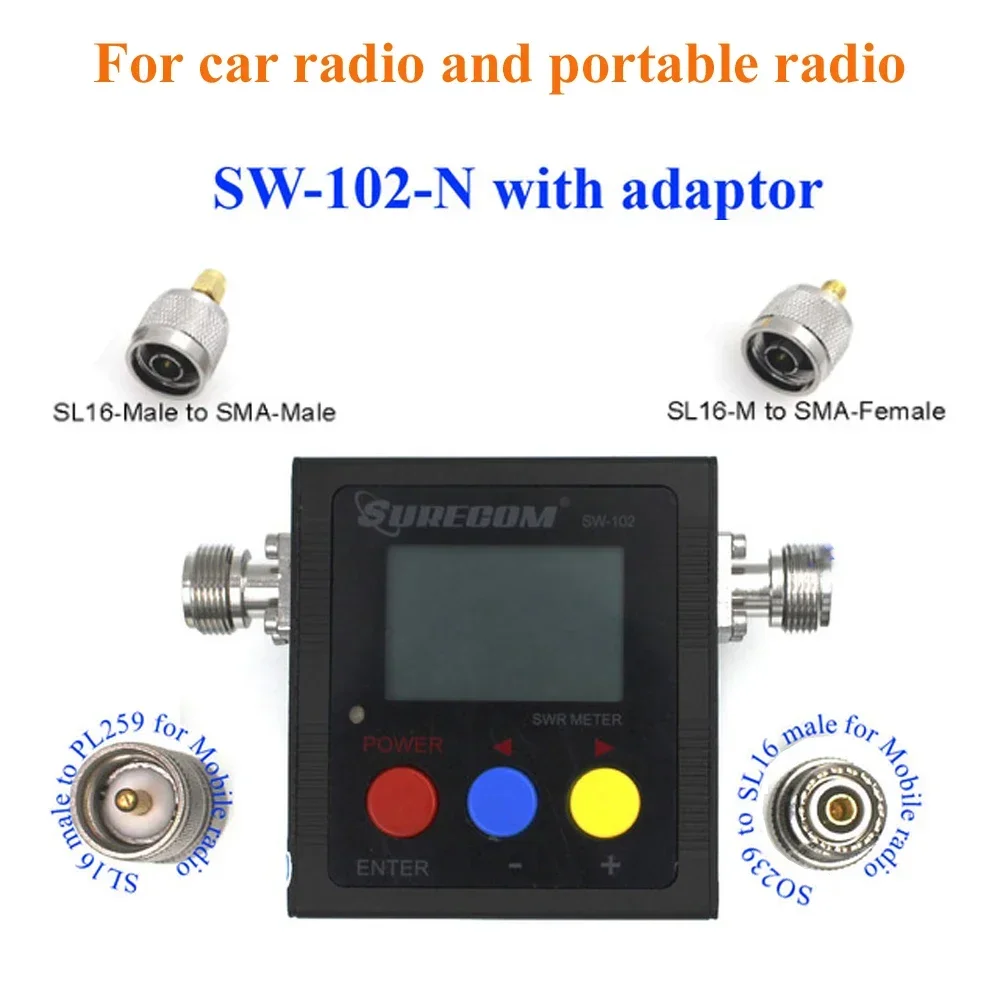 SURECOM SW-102 125-525 МГц цифровой измеритель мощности VHF/UHF и SWR с четырьмя разъемами SW102 для двусторонней радиосвязи