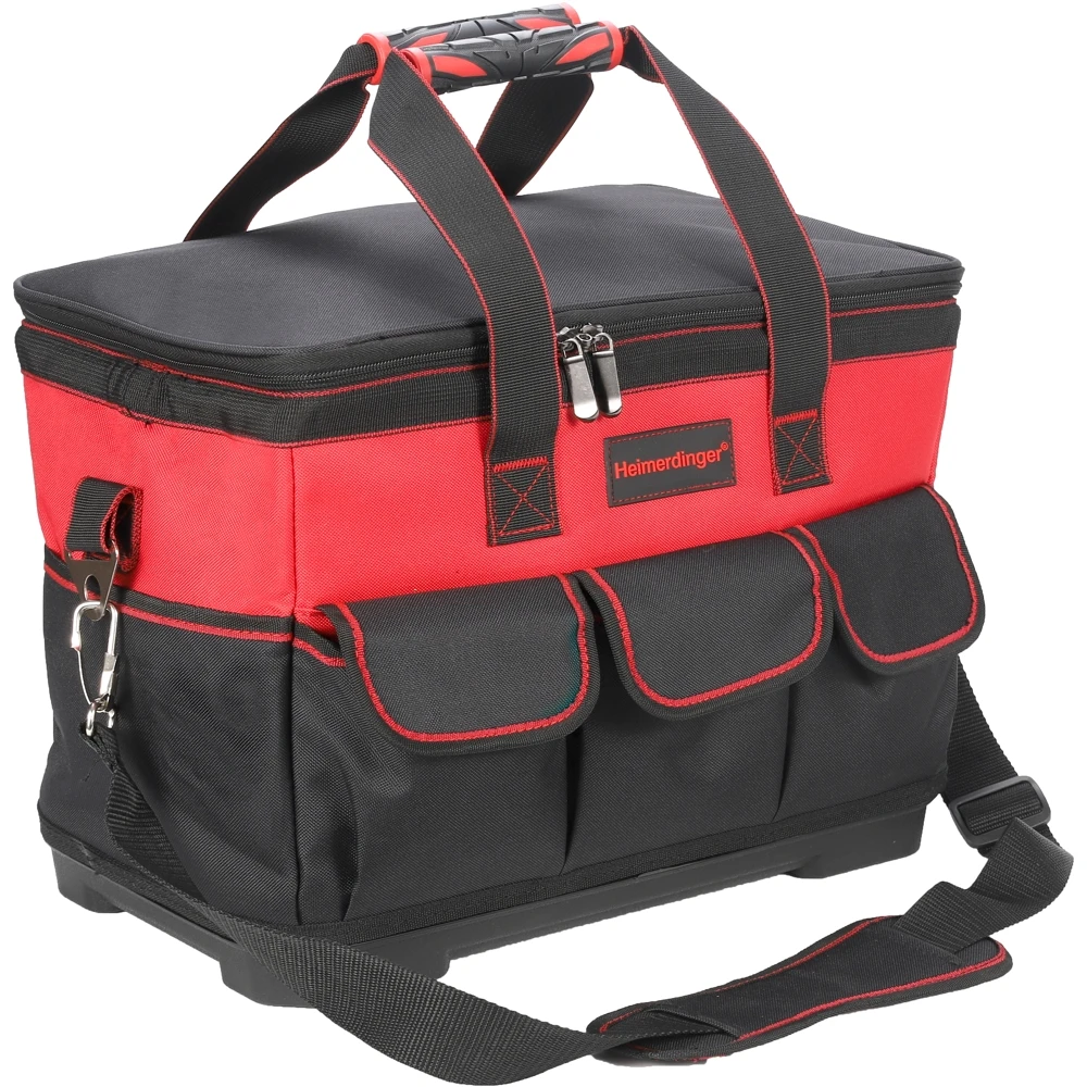 Portable 600D Oxford Tool Bag with Plastic Bottom Waterproof Durable Large Capacity Tool bag for Electrician Woodworker