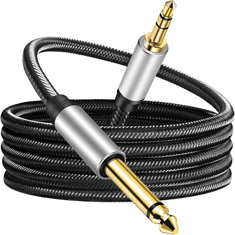 Vergoldetes 3,5 mm bis 6,5 mm großes dreipoliges Stereo-Audiokabel Stecker auf Stecker Mixer Gitarren-Audiokabel