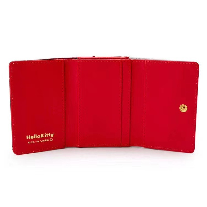 Nueva cartera bonita de dibujos animados de Sanrio Hello Kitty, nueva cartera para mujer, cartera rosa japonesa con corazón de Jade Guigou, cartera con cierre corto, tarjetero