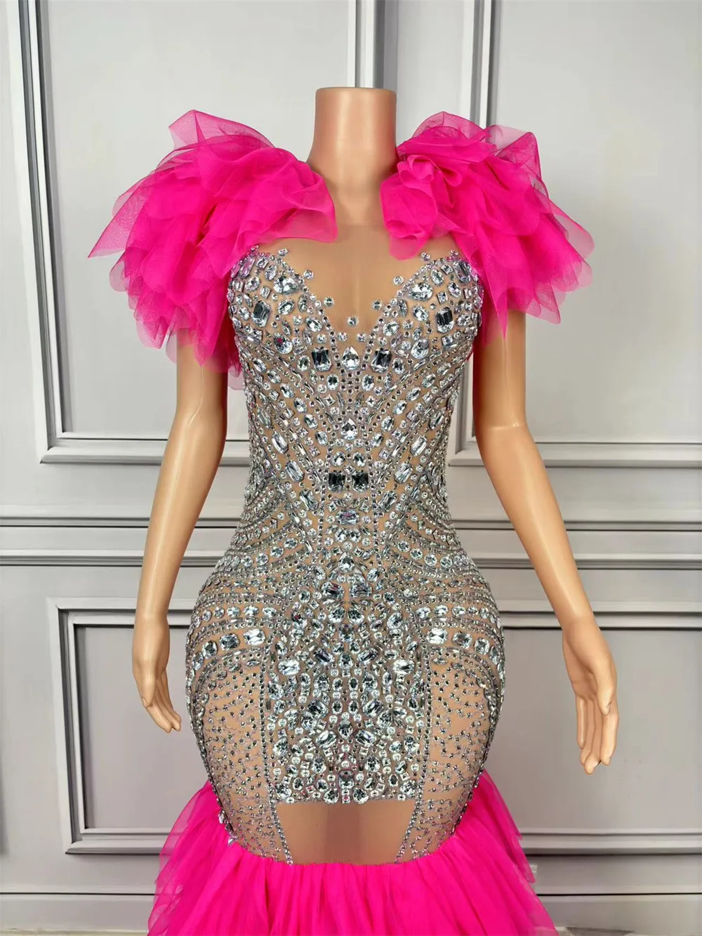 Luxuriöses Diamant-Konzert-Atmosphären-Socializing-Ball-Abendkleid, Studio-Modelle, Modenschau, Performance-Kleid, Hochzeitskleid