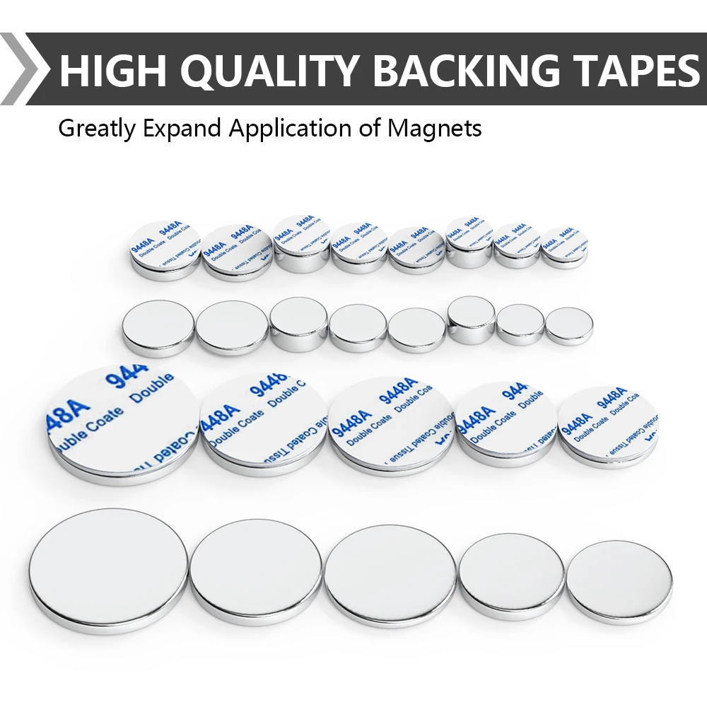 Double-Sided Sticky Magnets – Round, High-Power Fridge Magnets for Crafts, Office & Science Classrooms