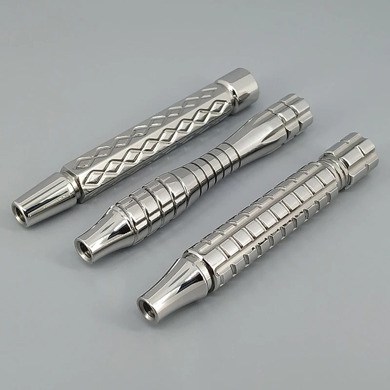 Mango de afeitar de seguridad Dscosmetic Spiral 316 de acero inoxidable para maquinilla de afeitar de seguridad