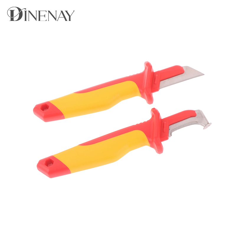 Cuchillo de electricista, herramienta de mano para pelar cables aislados, hoja fija, novedad