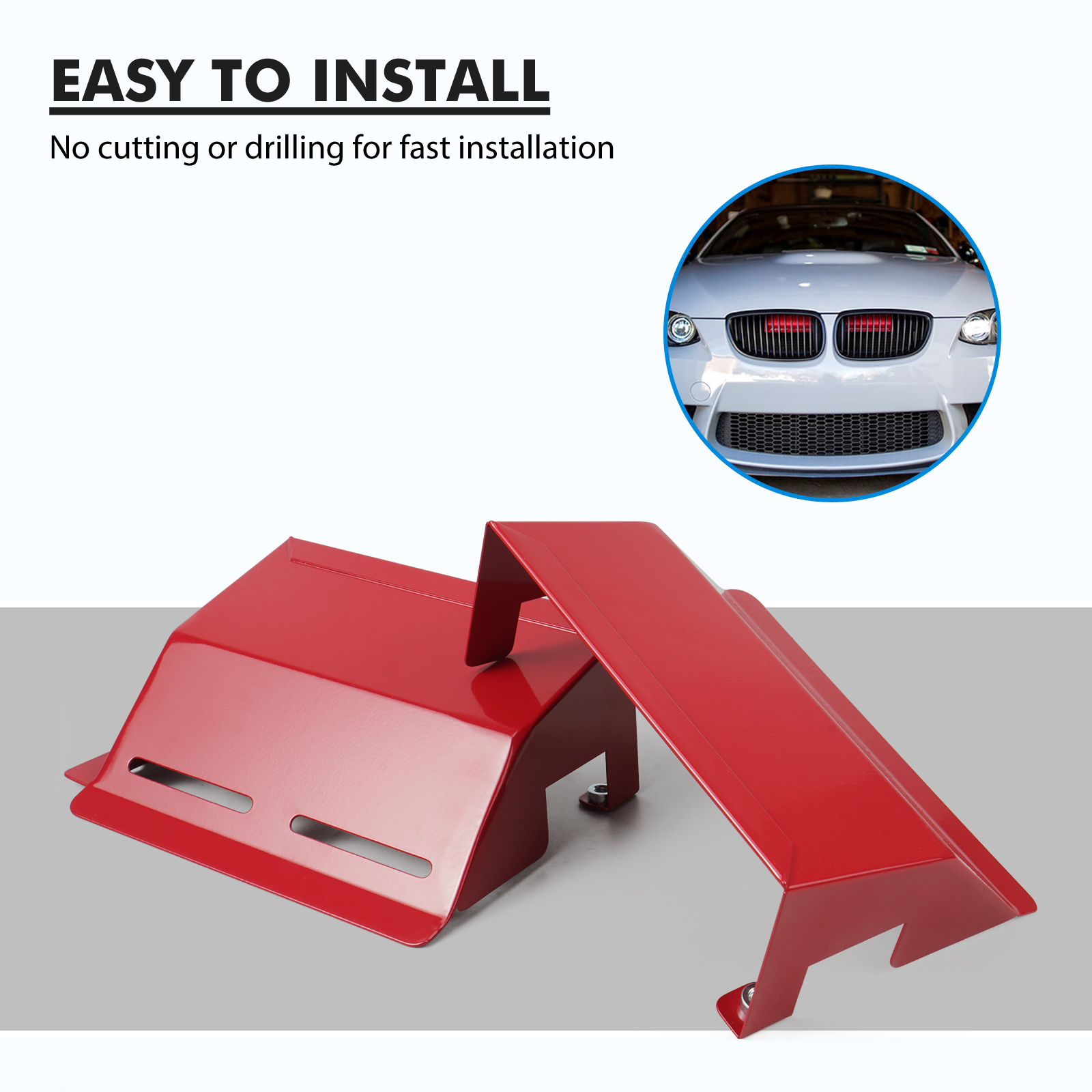 BEVINSEE アルミ製エアインテークスクープ BMW E90 E92 E93 335i 323i 325i 328i 330i 335i 335d 2007 2008 2009 2010 2011 2012