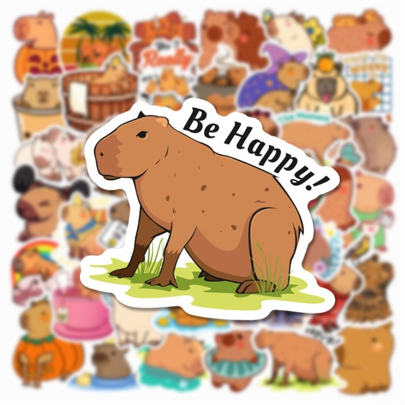 10/30/50PCS น่ารัก Capybara PVC สติกเกอร์ความงามเด็กตกแต่ง Scrapbooking Sketchbook เกาหลีเครื่องเขียนอุปกรณ์โรงเรียน