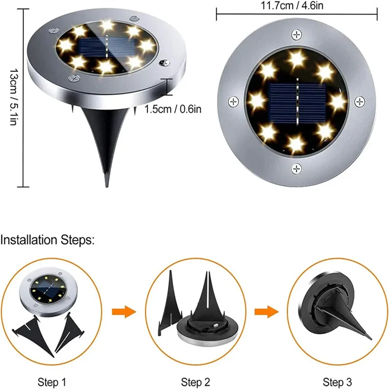 IP68 LED Outdoor Solar Power Boden Licht Solar Pfad Deck Lichter U-licht Hof Einfahrt Rasen Garten Dekor Beleuchtung