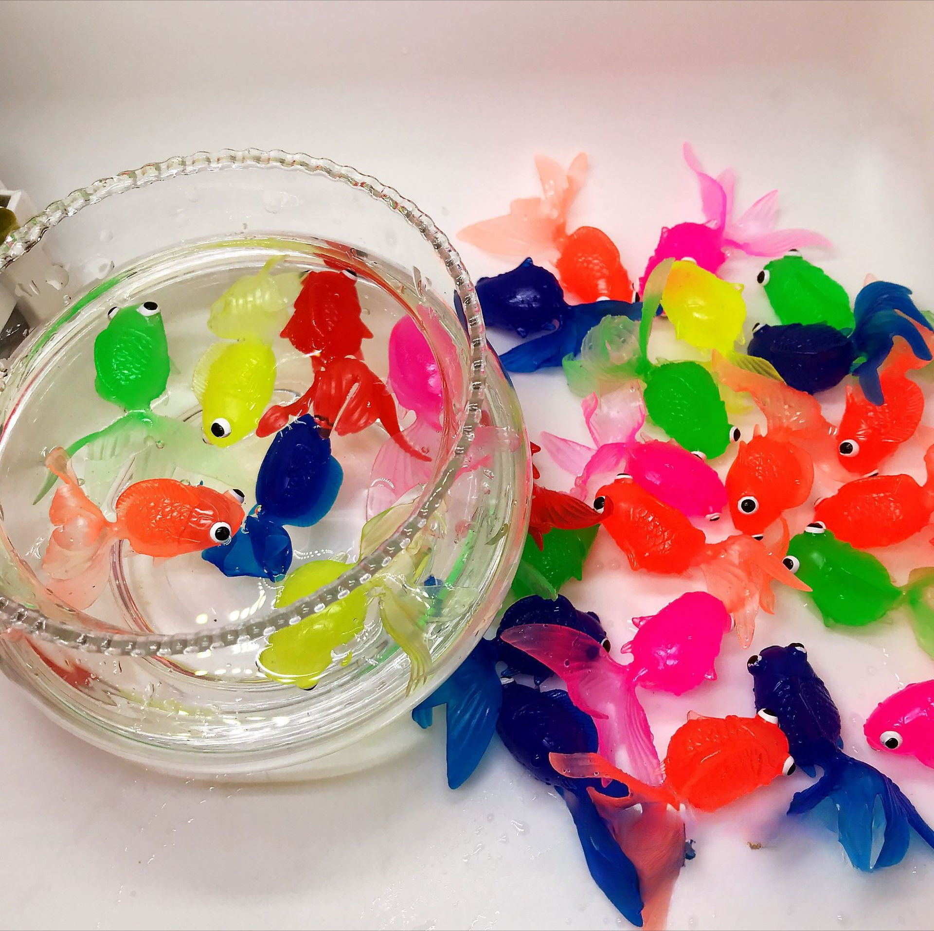 Kinder Badewanne Schwimmen Schwimmende Simulation Goldfisch Modell Weiche Gummi Marine Leben Wasser Puzzle Eltern-kind-Spielzeug Geschenk