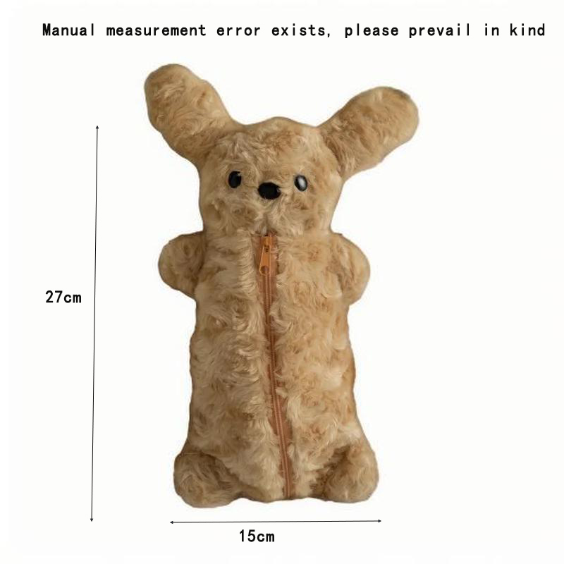 Puppy Pencil Pouch Cute Soft Plush School Stationery Large Capacity Pencil Pouch Student Stationery