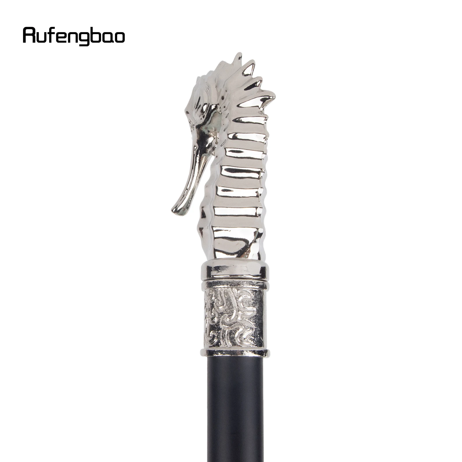 สีขาวหรูหรา Hippocampus Walking Cane แฟชั่นตกแต่งเดิน Stick สุภาพบุรุษ Elegant คอสเพลย์ Cane KNOB Crosier 93 ซม