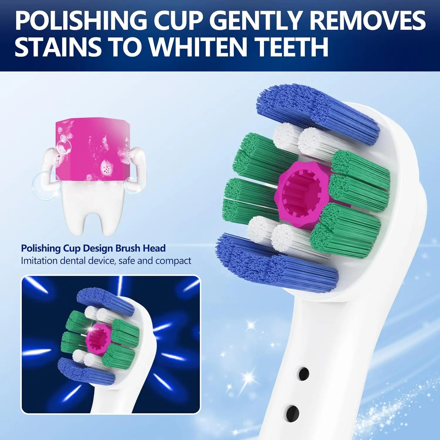 4/8PCS เปลี่ยนหัวแปรงสําหรับแปรงสีฟันไฟฟ้า Oral B Floss Cross Action 3D Pro สีขาว Precision Standard Daily Clean