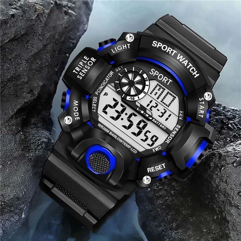 นาฬิกาผู้ชายดิจิตอลกีฬานาฬิกาอิเล็กทรอนิกส์ Multi-Function นาฬิกาปลุกส่องสว่างผู้ชายกีฬานาฬิกานาฬิกานาฬิกาอิเล็กทรอนิกส์ของขวัญ