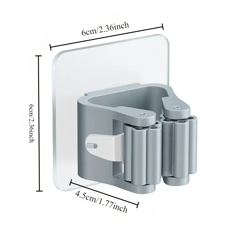 2/4 Uds. Estante para fregona sin perforaciones, gancho para fregona de almacenamiento, estante de pared para el baño del hogar, estante para escoba, Clip para fregona, accesorios de baño
