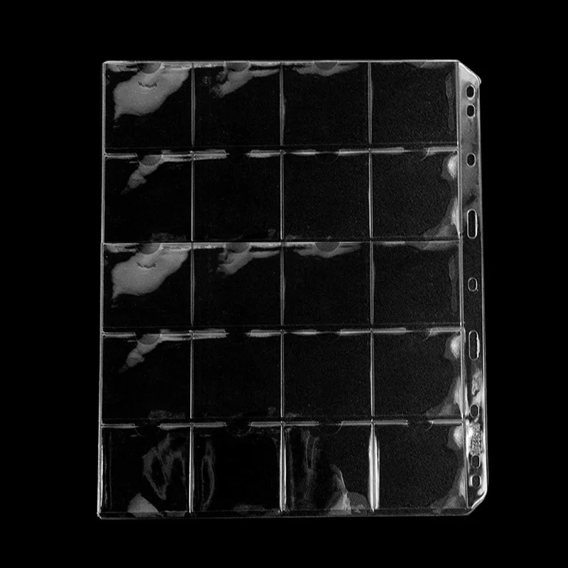 10 шт. карманные страницы для монет для 5x5 см (2 "x 2") стандартные держатели для сбора монет с 9 отверстиями 20 карманов для большинства размеров монет