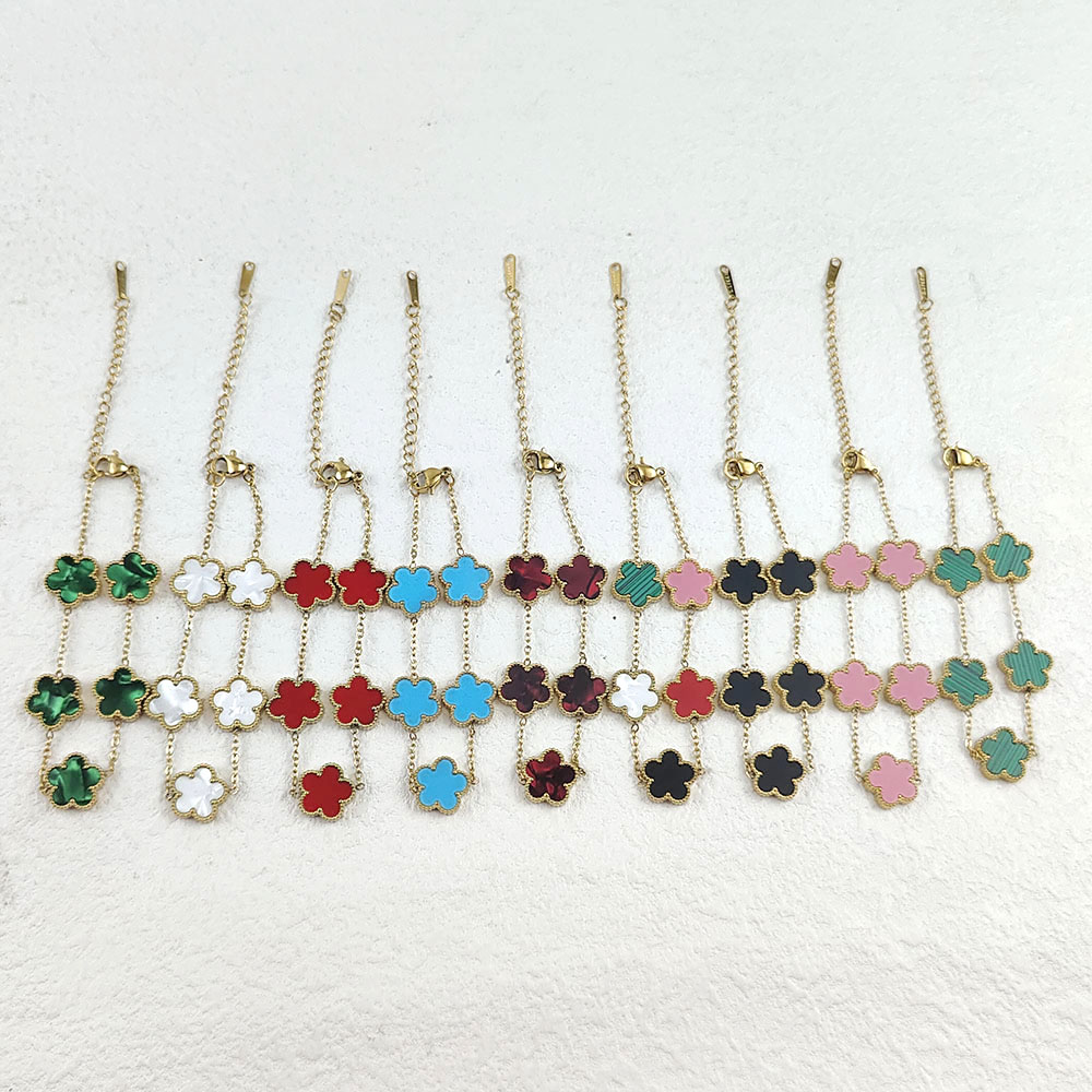 Pulseira banhada a ouro em aço inoxidável flor de ameixa, barata, sem diamantes, não ouro real, não é uma demanda demais