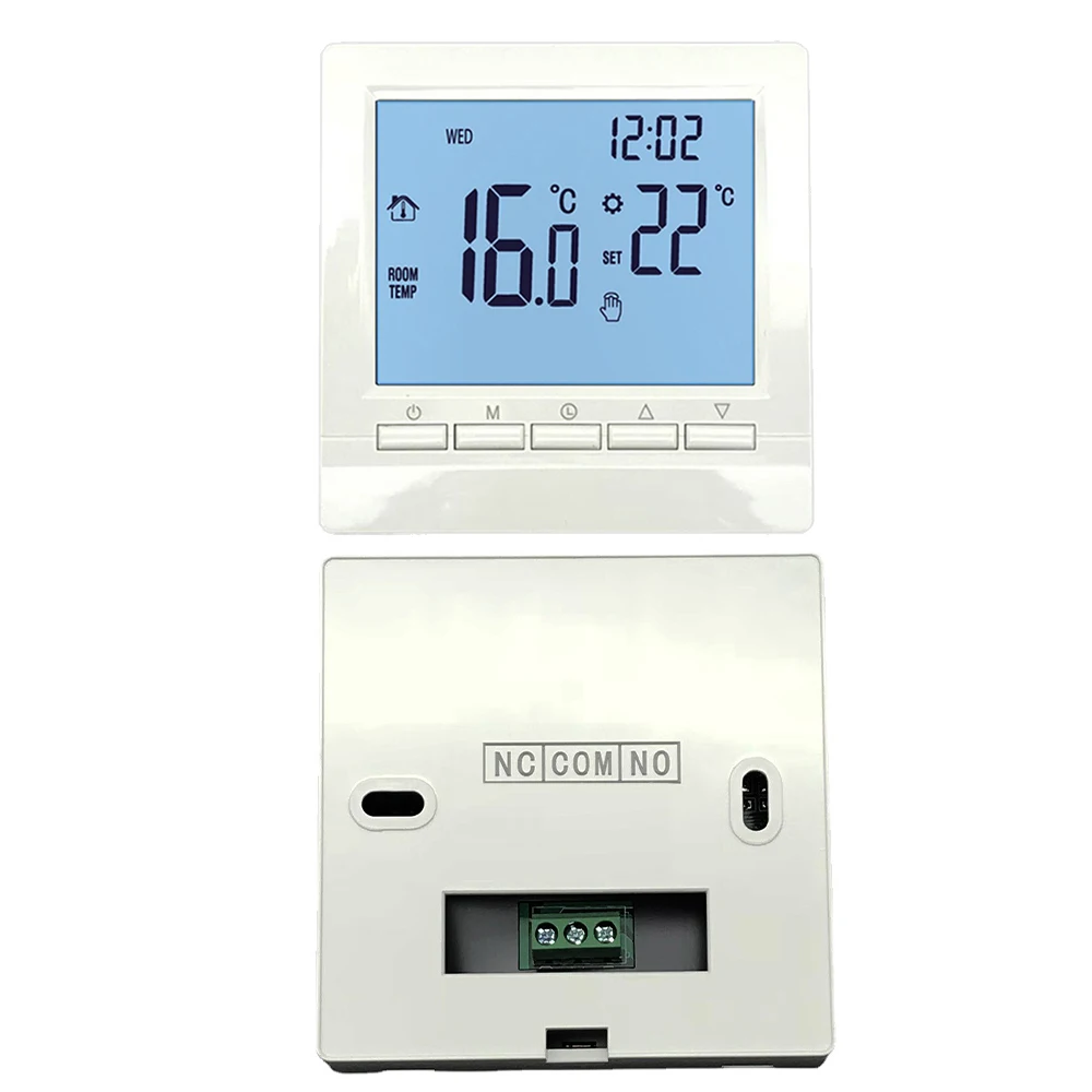 Termostato Digital para caldera de Gas, controlador de temperatura ambiente programable semanal, regulador de temperatura de calefacción, batería AA, manual