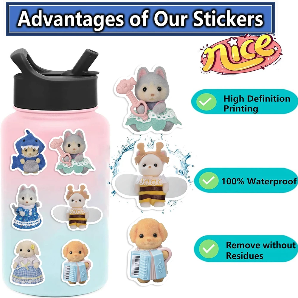 55PCS น่ารัก Calico Critters Graffiti สติกเกอร์เด็กการ์ตูนตุ๊กตา DIY แล็ปท็อปโน้ตบุ๊คสติกเกอร์ตกแต่งของเล่น